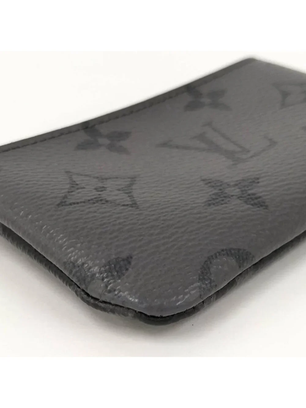 Louis Vuitton Pochette Cles Coin Case Key Keyring with Monogram Eclipse Reverse